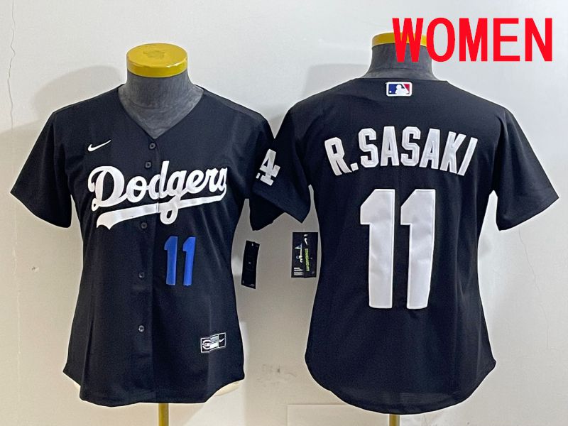 Women Los Angeles Dodgers 11 R.Sasaki Black Game 2025 Nike MLB Jersey style 5